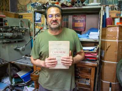 Gianluigi, il restauratore e rilegatore di libri
